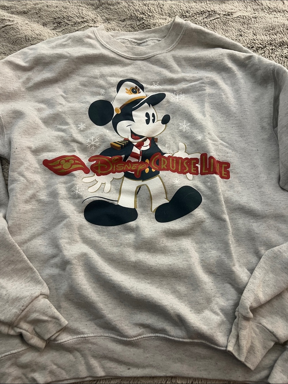 5/$10 item Disney Gray Sweatshirt with Black, Red and Gold Mickey Cruise Graphic